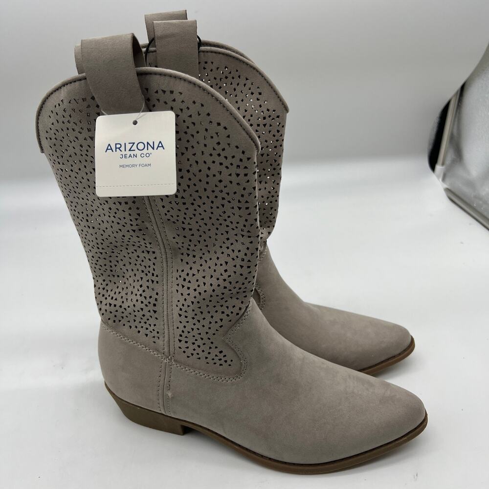 Arizona Jean Co Womens Western Heel Booties Molimo Koala Brown Boots Size 9.5M